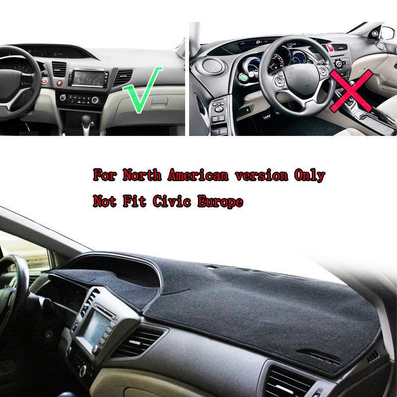 For Honda Civic 9Th 2012 2013 2014 2015 Auto Dashboard Cover Mat Pad Anti-UV Dashmat Sunshade Protect Carpet Rug Car Accessories