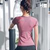 Women Yoga Top Seamless Fitness Tshirt Short Sleeve Sport Shirt Gym Running Active Wear Workout Clothes Breathable Quick Dry Comfortable Femme