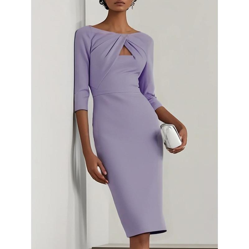 Осеннее элегантное темпераментное облегающее платье облегающее вечернее платье платье женщина S фиолетовый