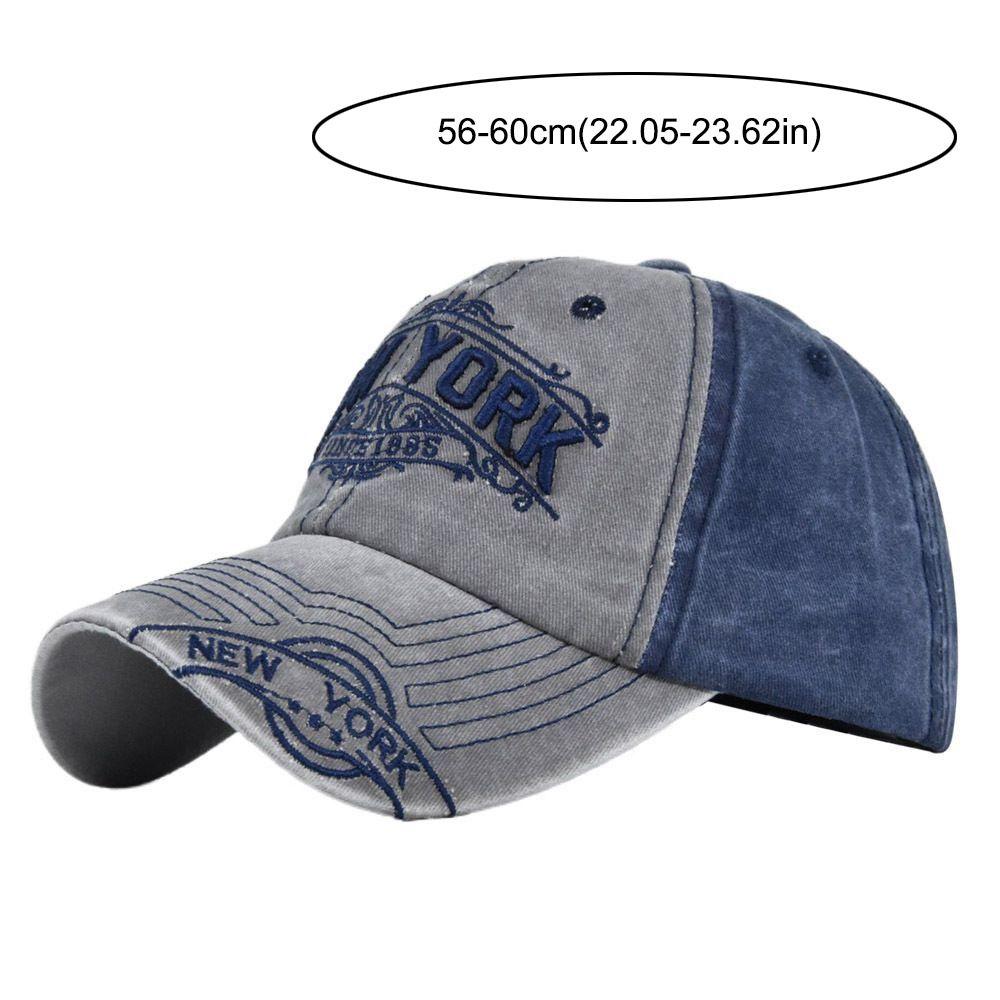 Retro New York Letter Embroidery Baseball Cap Adjustable Hip-Hop Distressed Faded Cap Western Streetwear Hat For Man Women