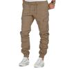 European & American Style Men's Multi-Pocket Drawstring Joggers - Solid Color Casual Sport Pants