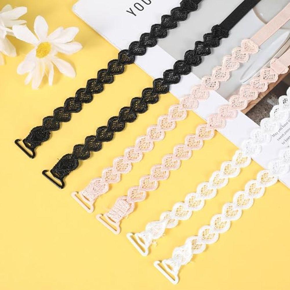 New Removable Heart Bra Straps Lace Anti-slip Heart Shoulder Belts Elastic Decorative Shoulder Straps