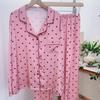 Pajamas Double-length Spot Imitation Silk Thin Long-sleeved Trousers Set Homewear Order
