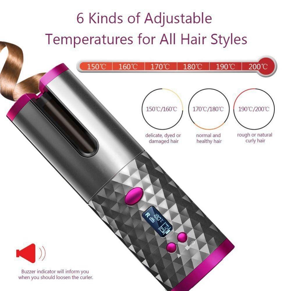 Wireless Electric Hair Curler Portable Cordless Automatic Curler  Hair Styling Tool