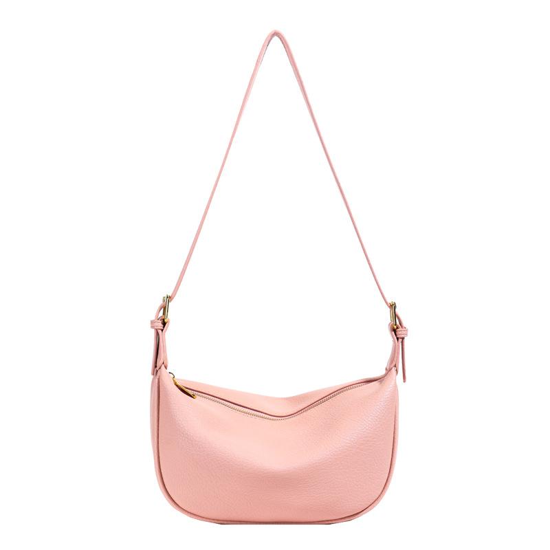 2025 new simple style casual light texture shoulder tote bag fashionable versatile commuter style solid color messenger bag