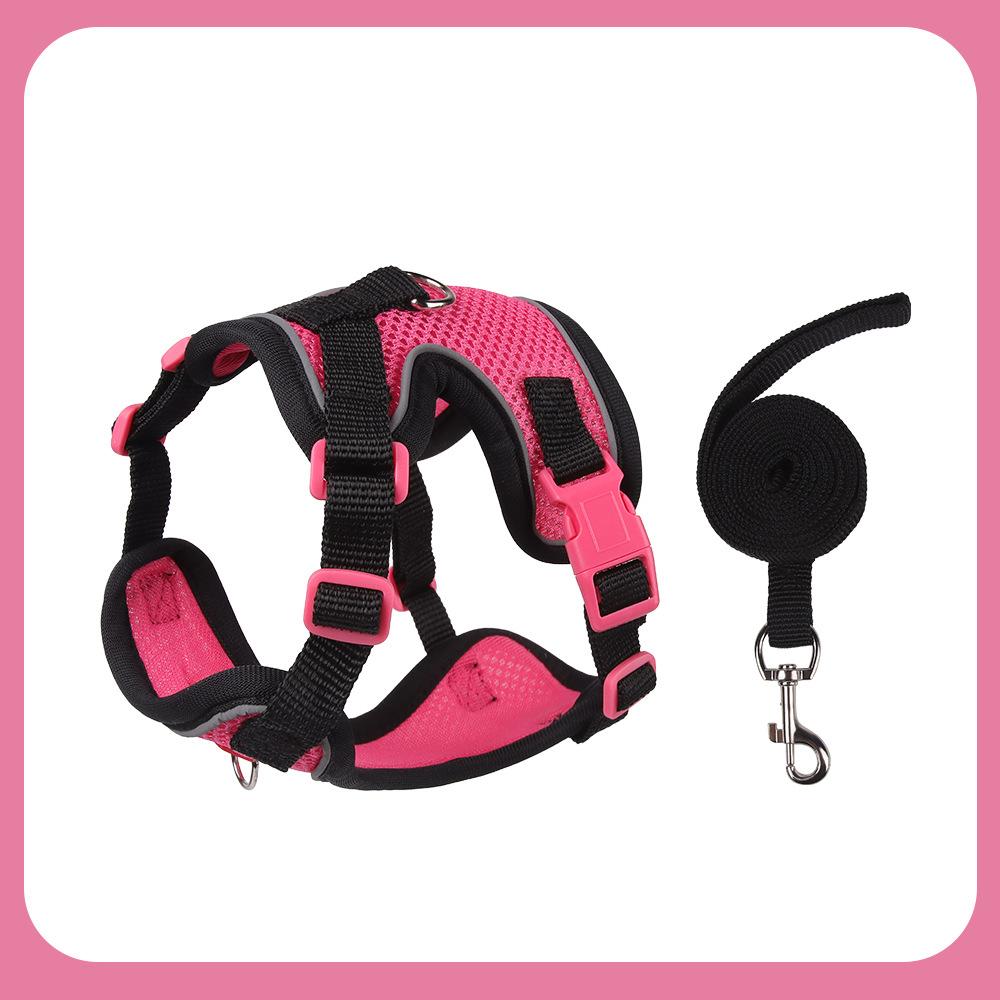 Dog Puppy Walking Leash Supplies Dog Chest Strap Harness Adjustable Walking Leash With 1 Pcs Color Matching Traction Rope S