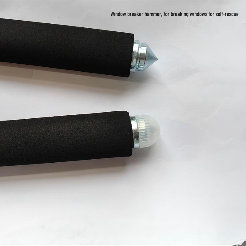 Adjustable Telescopic Anti-Theft Steering Wheel Lock with Window Hammer & Metal U-Lock
