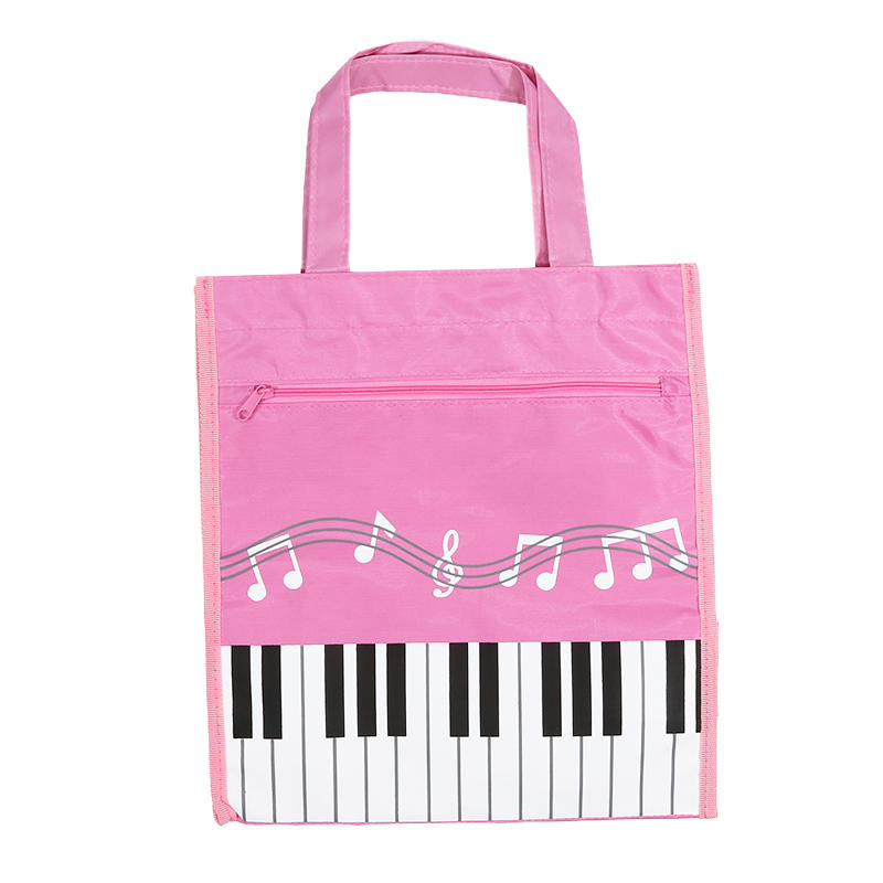 Creative Piano Music Note Children Tutorial Bag With Side Mesh Pocket Student Portable Book Stationery Pencil Bag File Bag