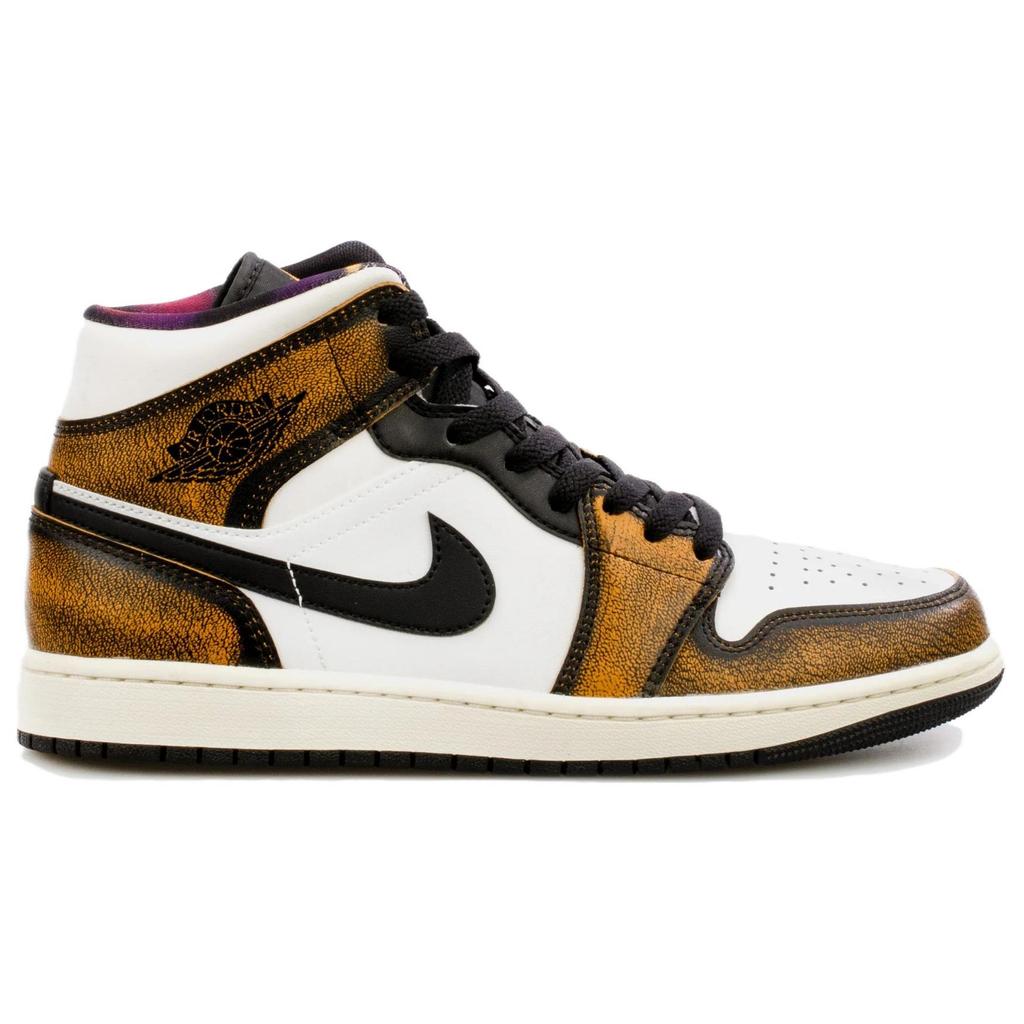 Air Jordan 1 Mid SE Wear-Away - Taxi Men Sneakers Black White Sail DQ8417-071