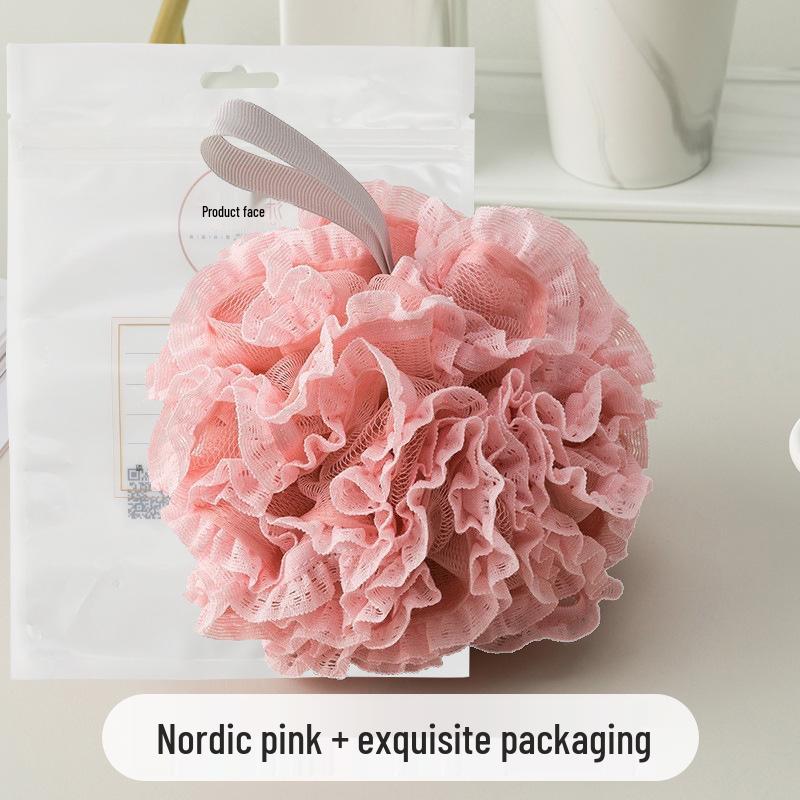 Xiaohongshu Super Soft Lace Bath Sponge - Large, Non-Shedding, Lathering Scrub Ball for Shower