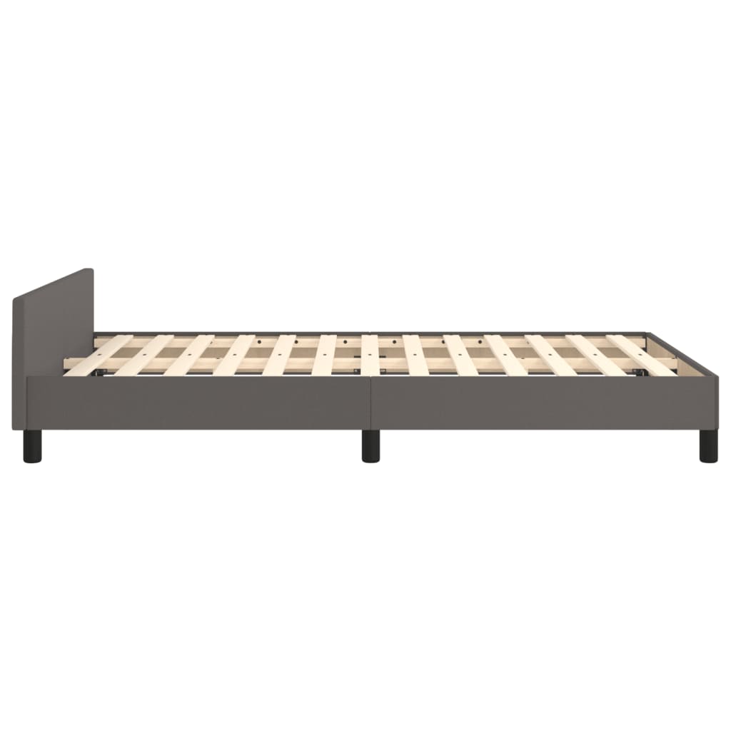 Bed Frame without Mattress Gray 120 x 190 cm Faux Leather
