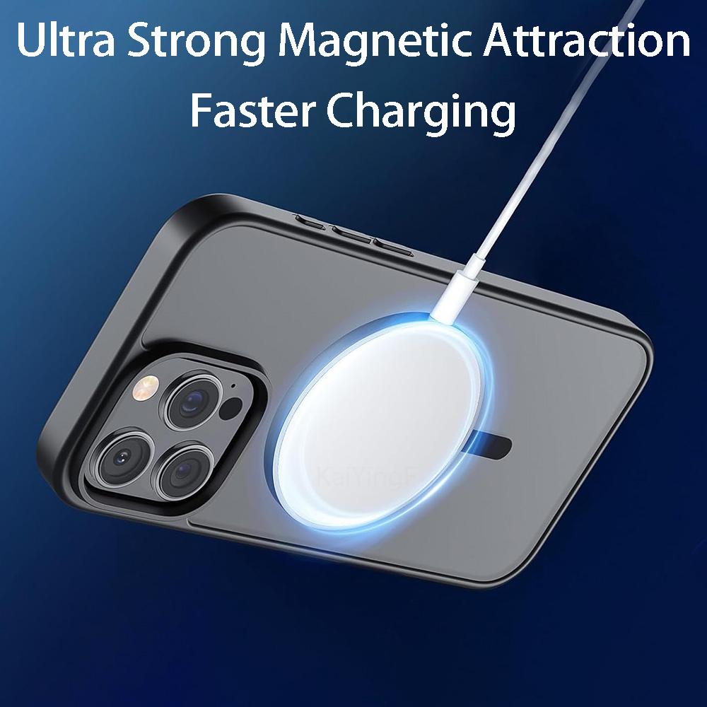 Magnetický luxusní průhledný kryt pro iPhone 17 16 15 14 13 12 11 Pro Max Plus Pro Magsafe Bezdrátové nabíjení Zadní kryt Průhledné kryty
