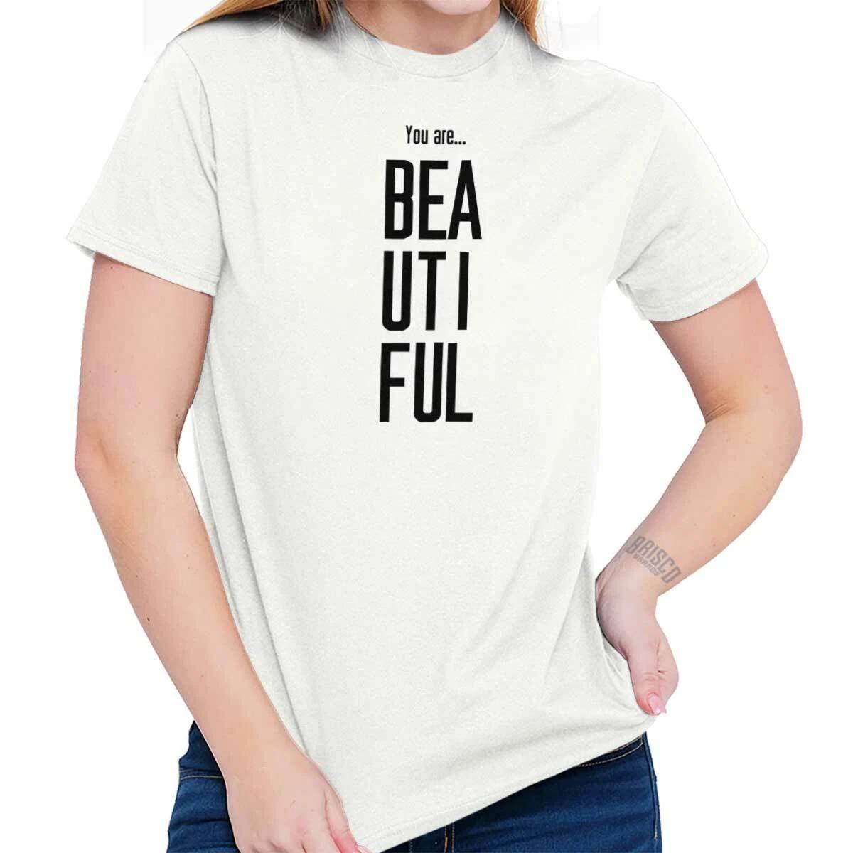 You Are Beautiful Confident Inspirational Womens Short Sleeve Crew T Shirt M