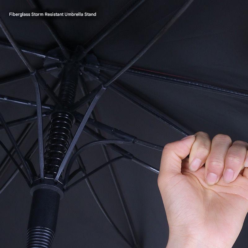 Piano Paint Long Handle Straight Umbrella Storm Resistant Sunny And Rainy Dual-purpose Black Plastic Business Gift Sun Umbrella