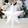 Christmas Tree Topper - White Glitter Star 20 Cm