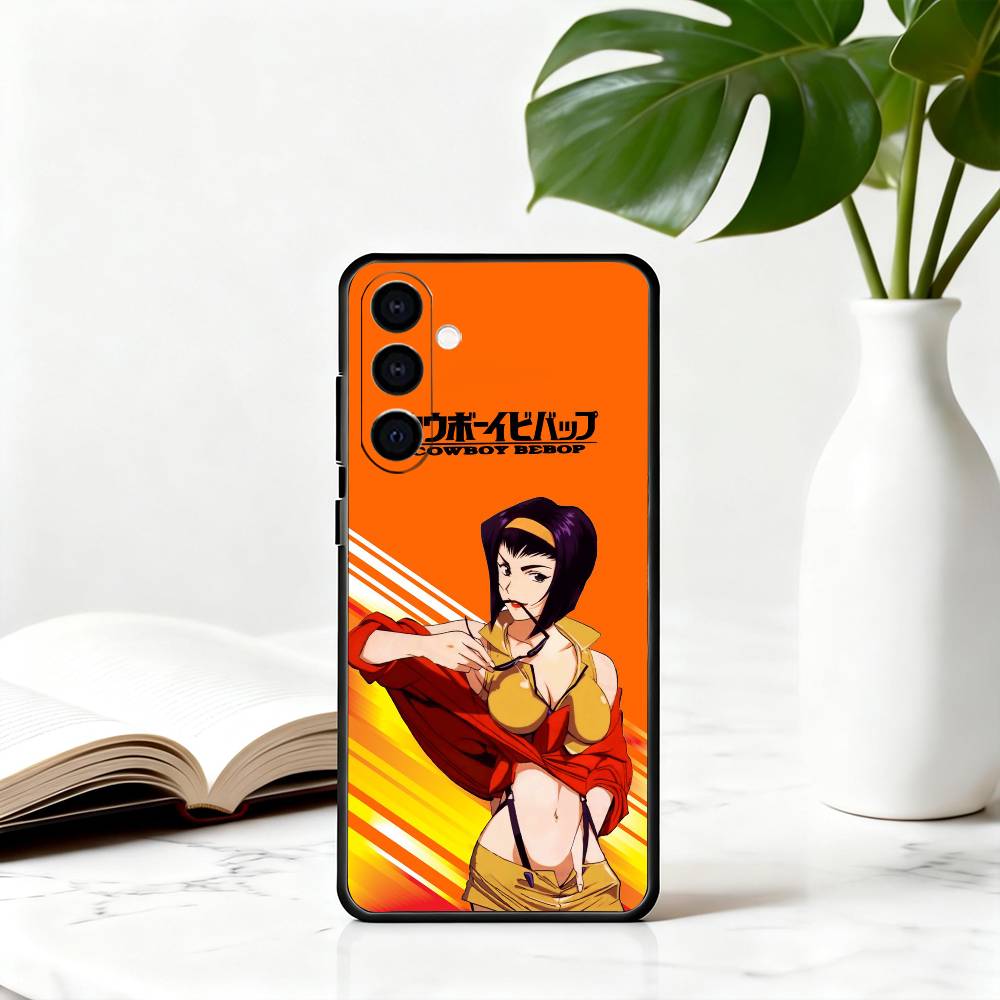

F-Faye C-Cowboy B-Bebop V-Valentine-es Phone Case Black Silicone Soft For Samsung Galaxy A73,A72,A71,A70,A53,A52,A51 Samsung a73 5g