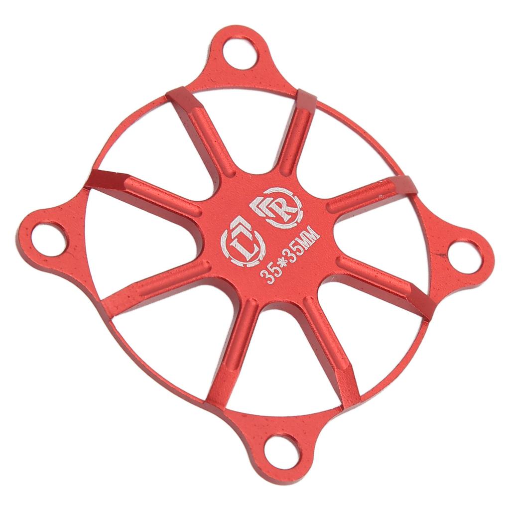 Motor Cooling Fan Cover Aluminum Alloy Heat Dissipation Fan Protective Cover for RC Car Red