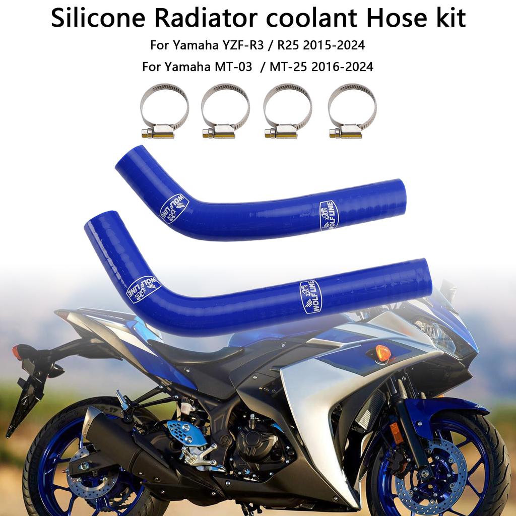 Yamaha MT-03 MT-25 YZF R3 R25 2015-2024 İçin Silikon Radyatör Soğutma Suyu Hortumu