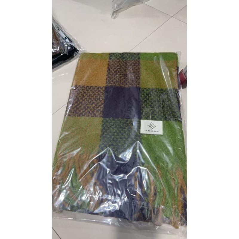 New Korean Style Casual Versatile Long Plaid Men's Scarf Women's Winter Student Thickened Warm and Cold Proof Scarf