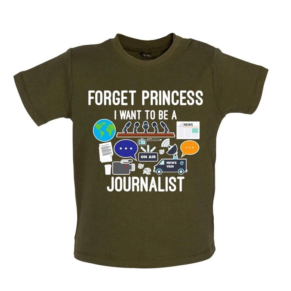 Forget Princess i Want To Be A Journalist - Kids Baby Kids Boys Girls Unisex T-Shirt / Bodysuit - Newspaper 140
