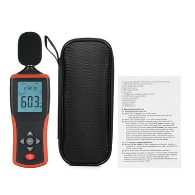 Dezibelmessgerät, digitales Schallpegelmessgerät mit LCD-Display mit Hintergrundbeleuchtung, tragbares SPL-Messgerät