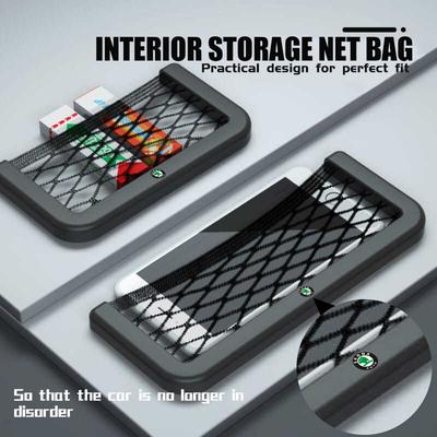 AAFM1 Car Storage Mesh Bag Organizer Net Pocket Sticker Trunk Storage Bag Accessories For S Kodiaq Octavia 2 3 Yeti Karoq Rapid