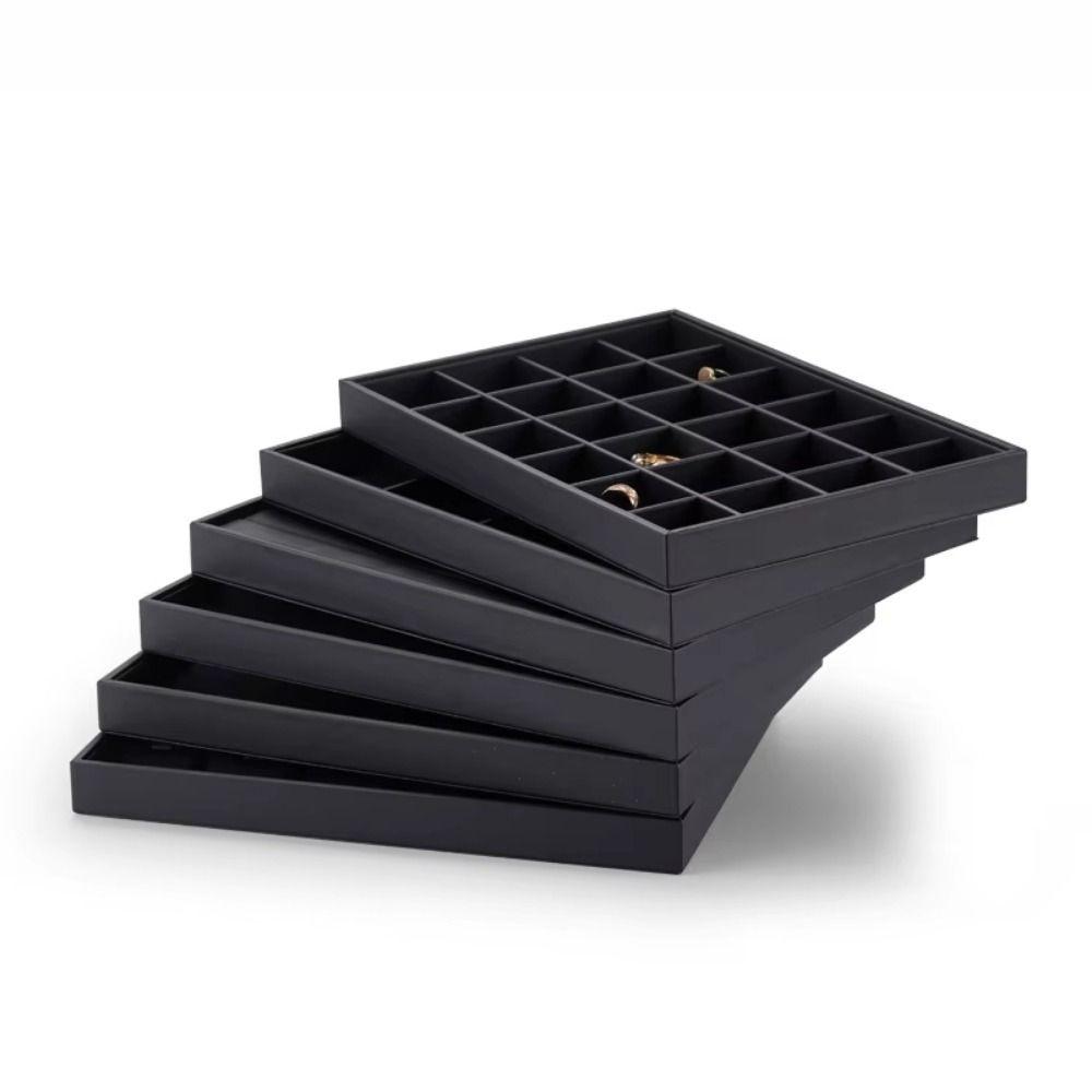 Black Jewelry Display Tray Multi Compartments Jewelry Drawer Inserts Necklaces Display Props  Ring