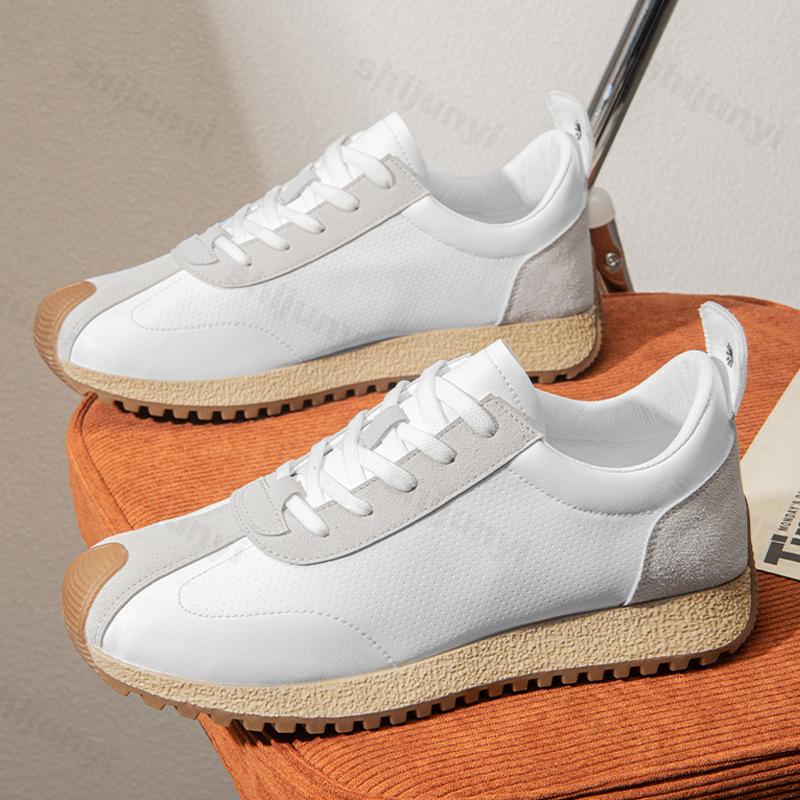 Fashion 2025 Men's Spring Fly Weave Breathable Casual Sports Shoes Versatile Thick Sole Height Increasing Comfortable Chunky Sneakers