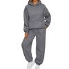 Dame 2-delers antrekk Hettegenser Sweatsuit sett Oversized sweatshirt Baggy høstmote joggebukser med lommer