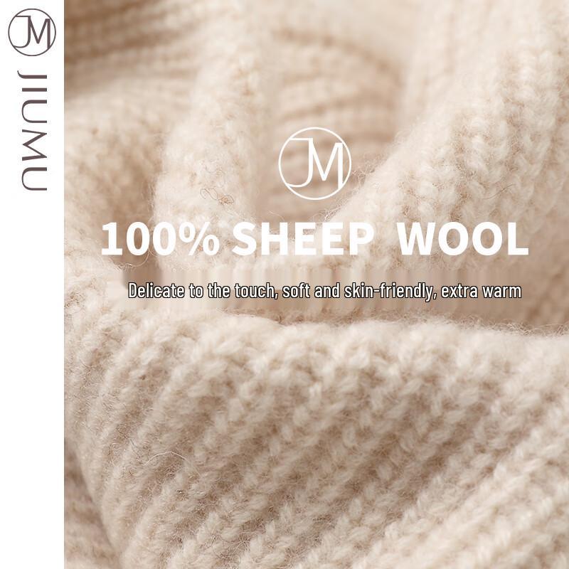 JIUMU Damski 3-częściowy zestaw: szalik, czapka i rękawiczki z czystej wełny