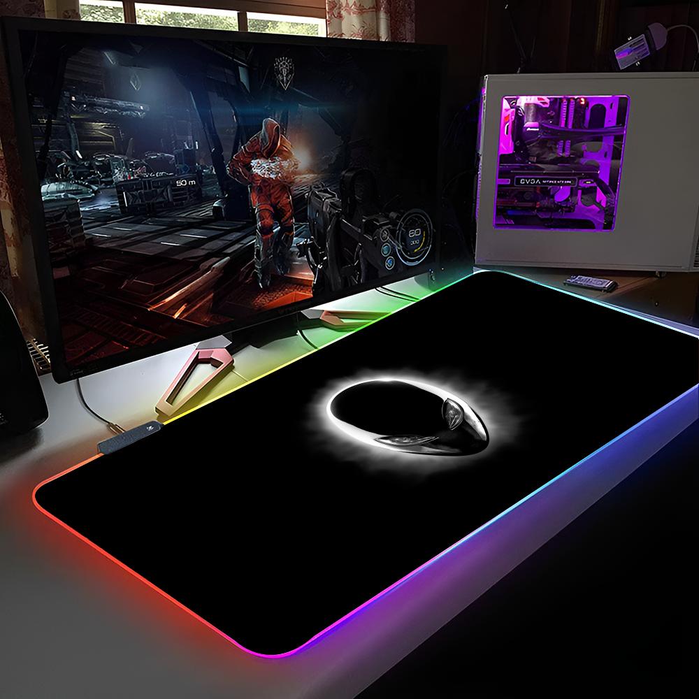A-AlienwareS Коврик для мыши RGB Коврик для мыши с подсветкой Коврик для мыши для ноутбука Ноутбук Геймер Компьютерный стол Игровые аксессуары RGB600x300x3mm