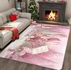 1 Stück Urlaubs-Rosa Zuckerhaus Bereichsmatte Wohnzimmer Schlafzimmer Küche Büro Perfektes Geschenk Urlaubs-Zimmerteppich Weihnachtsdekoration