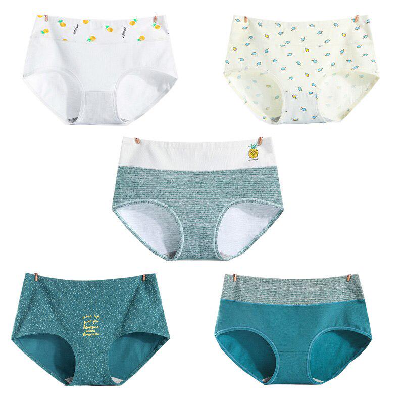 5Pcs/set Panties Cotton High Waist Sexy Women Briefs Soft Slimming Girls Underwear Seamless Ladies Underpants