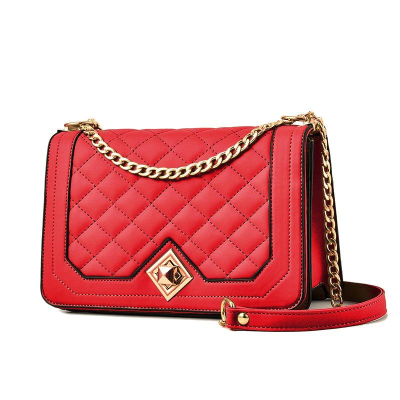 Embroidered Small Square Bag Messenger Bag Women's Bag Korean Fashion Handbag PU Leather Shoulder Bag