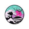 Ukiyo-e Style Wave Enamel Pins Ocean Sunrise Sunset Shark Mount Fuji Brooches Lapel Backpack Badge Jewelry Gift for Friends