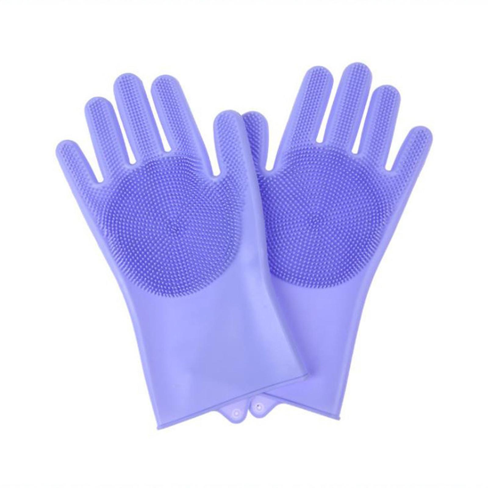 

Pet Grooming Gloves - Heat Resistant Silicone Gloves with High-Density Teeth one size фіолетовий