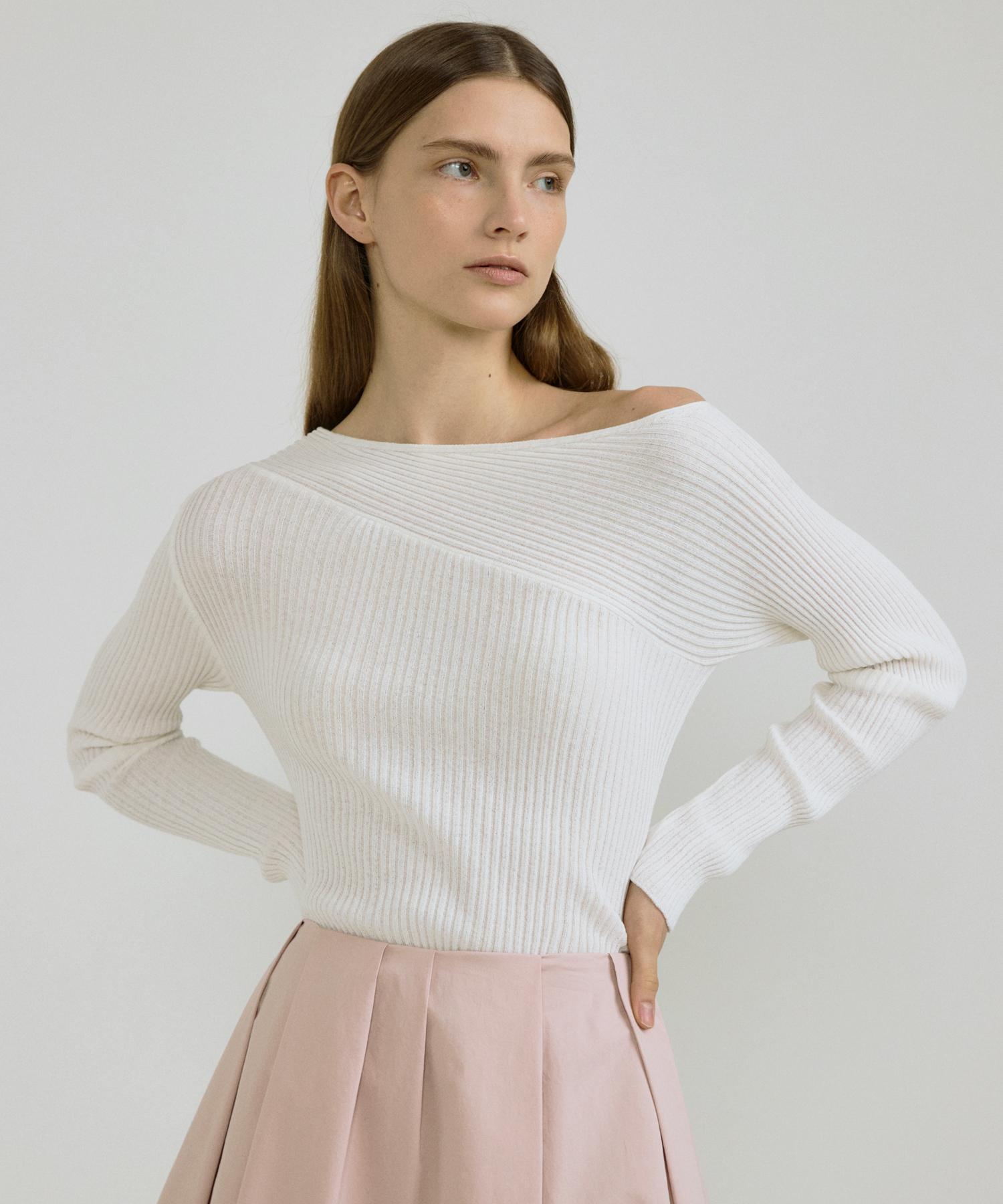Otte One Shoulder Knit_2Color Ivory/Free