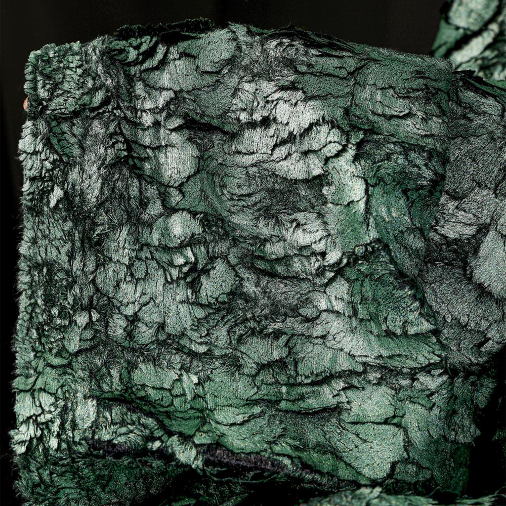 Vintage Green Cracked Metal Texture Hot Stamping Fur Woolen Fabric DIY Sewing Plush Clothing Coat Shawl Bag Designer Fabric