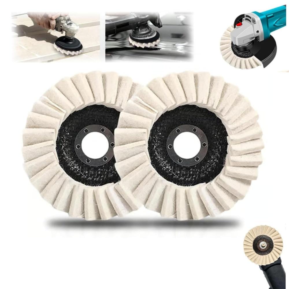 1pc 5Inch 125mm Round Wool Polishing Wheel Wool Felt Pad Grinder Accessories Grinding Disc for Metal Glass Ceramic Polishing