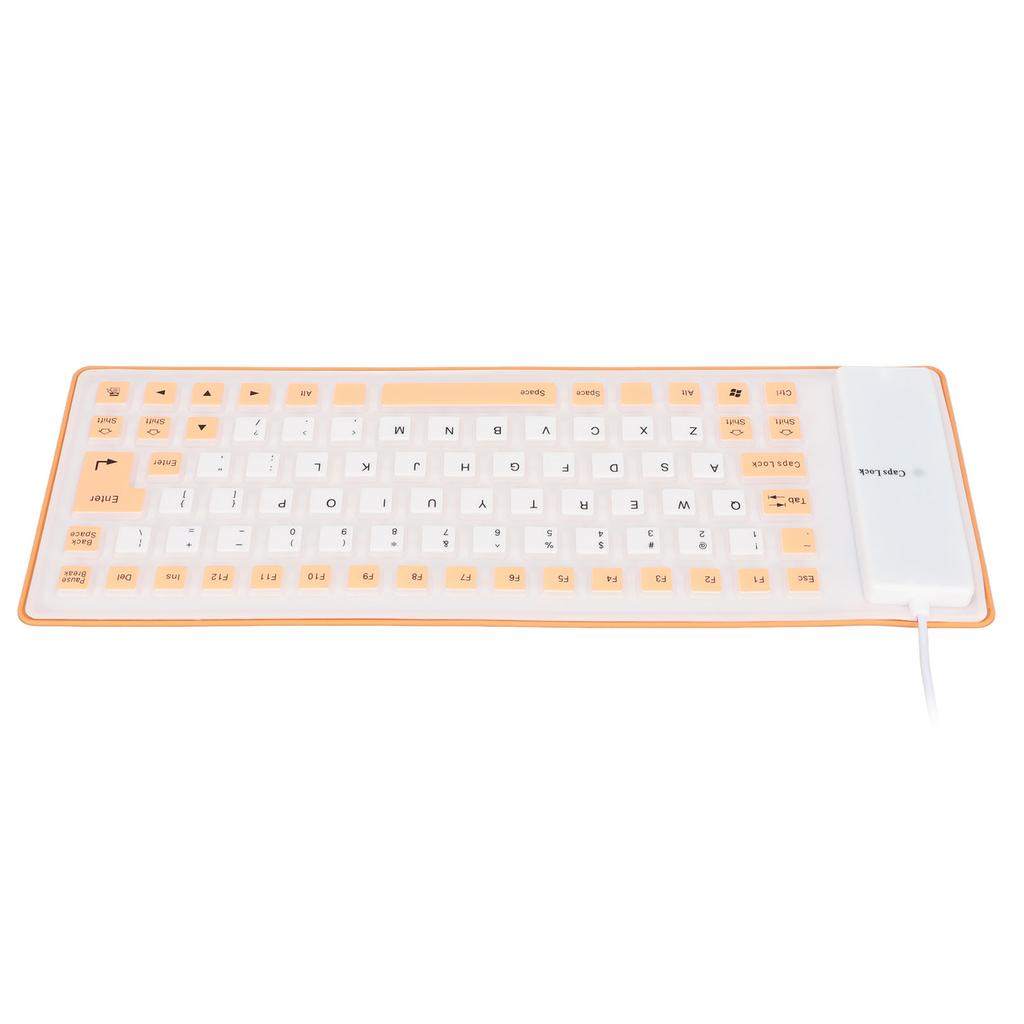 Silicone Keyboard Fully Sealed Design Lightweight Portable Silent Soft Comfortable USB Wired Silicone Keyboard for PC