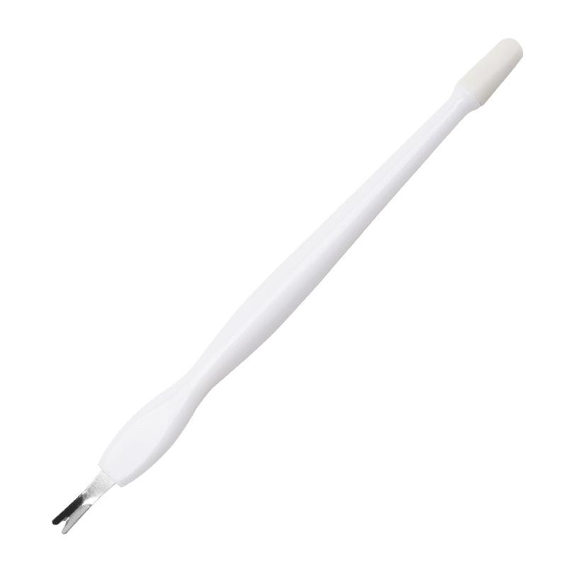 Stainless Steel Dual-Use Cuticle Remover: V-Shaped Dead Skin Pusher & Double-Headed Fork Tool.