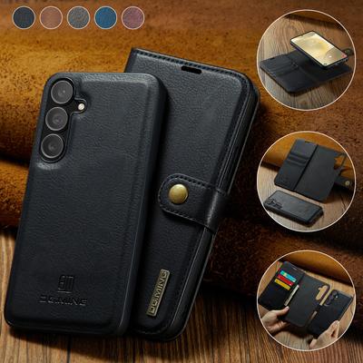 2 In 1 Leather Phone Case for Samsung Galaxy S25 Ultra Edge S24 Plus S23 Fe S22 S21 S20 Note20 Magnetic Buckle Card Slot Wallet