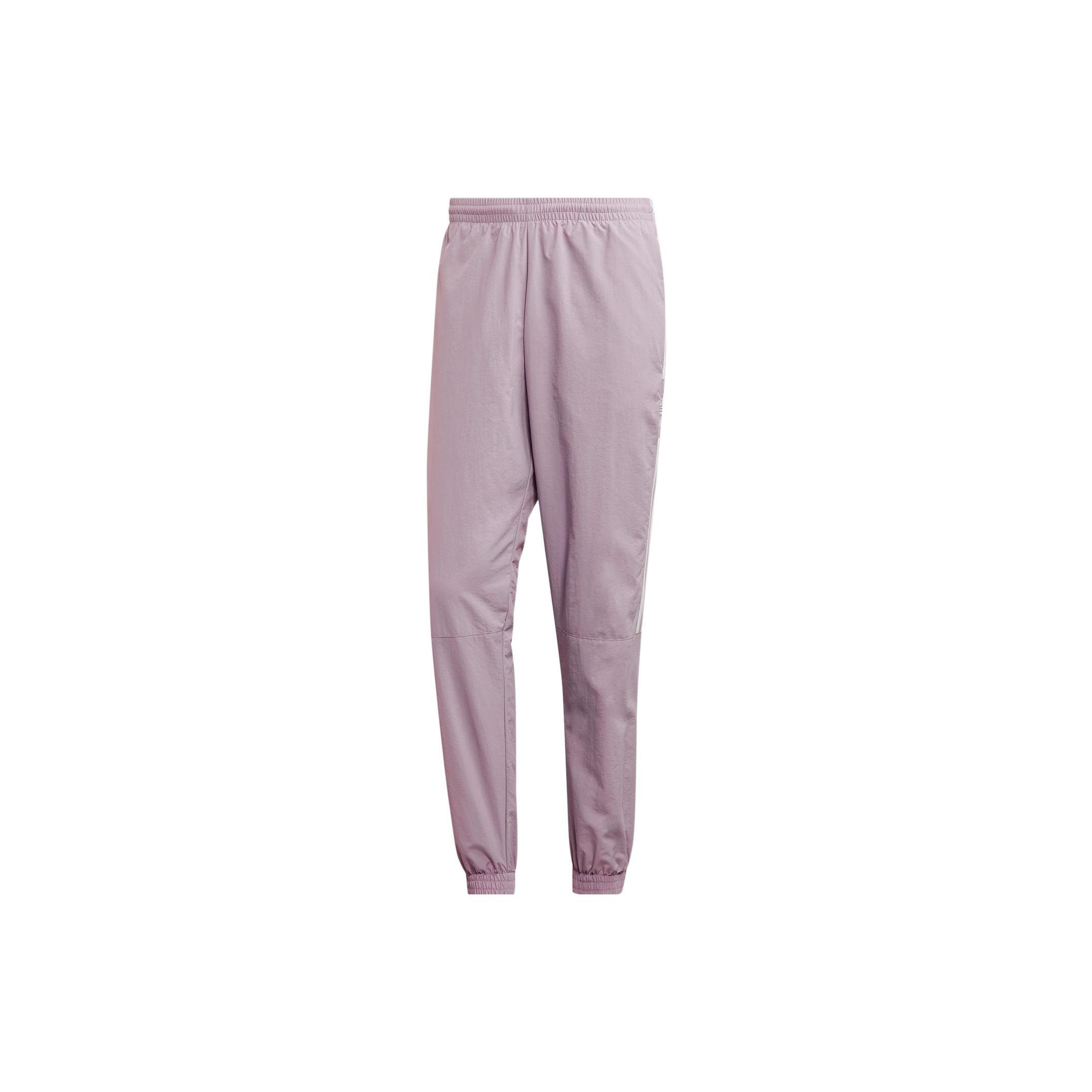 Men s adidas originals Solid Color Stripe Logo Straight Bundle Feet Sports Pants/Trousers/Joggers Pink ED6099 XL