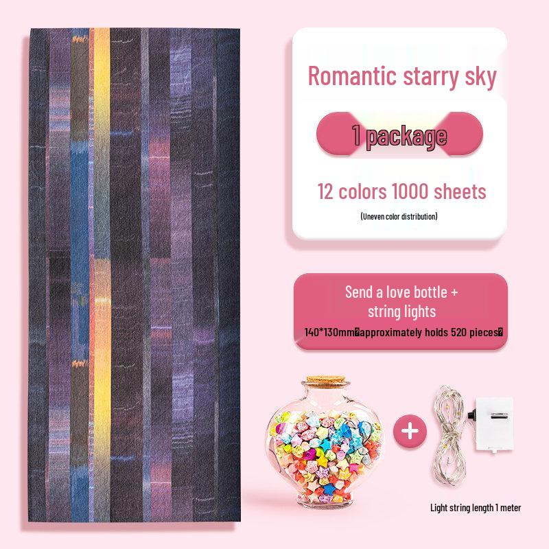 Colorful Origami Star Strips: Handmade Five-Pointed Stars Gift for Children’s Birthday or Summer Vacation.