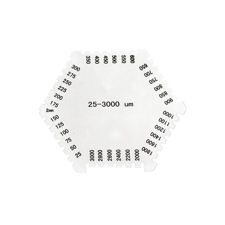 High-Precision Stainless Steel Hexagon Wet Film Comb Paint Wet Film Thickness Gauge Comb