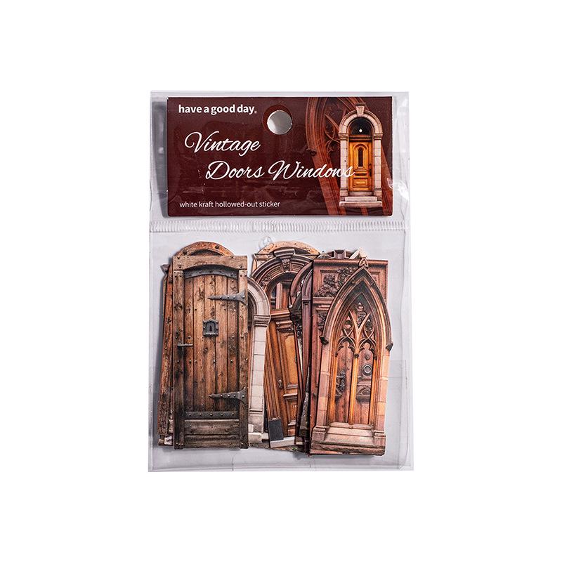 Beautiful Day Retro Window & Door Journal Stickers: Old Courtyard Series for Collage & Decoration