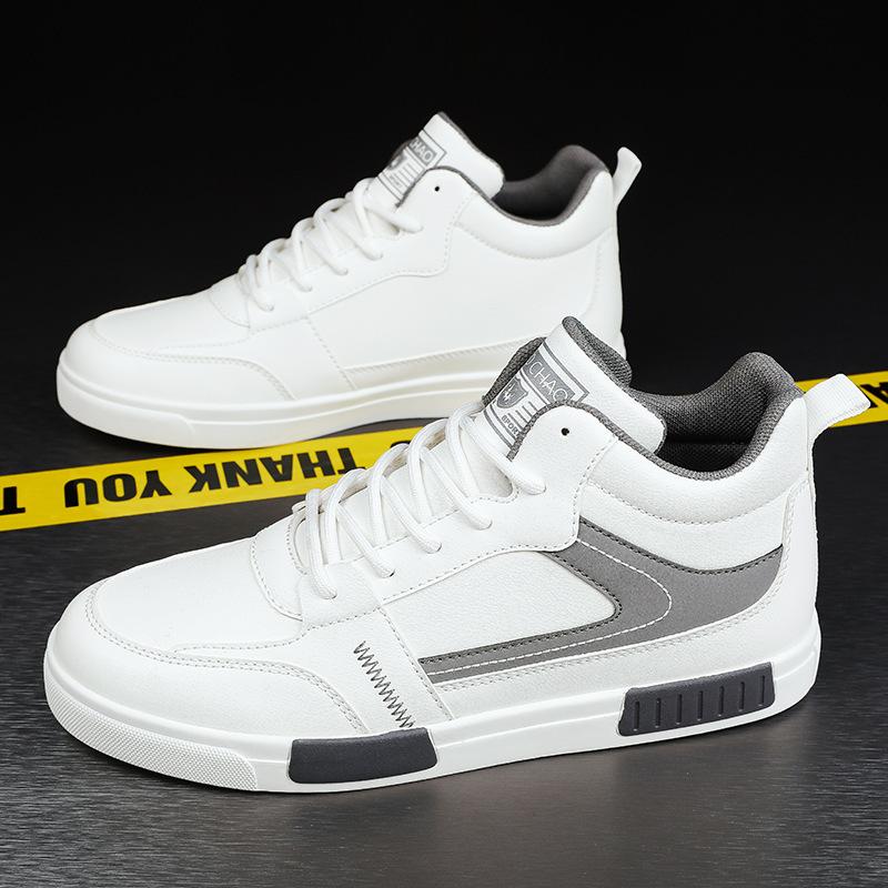 Large size 22 autumn new leather surface youth sports high top board shoes casual shoes