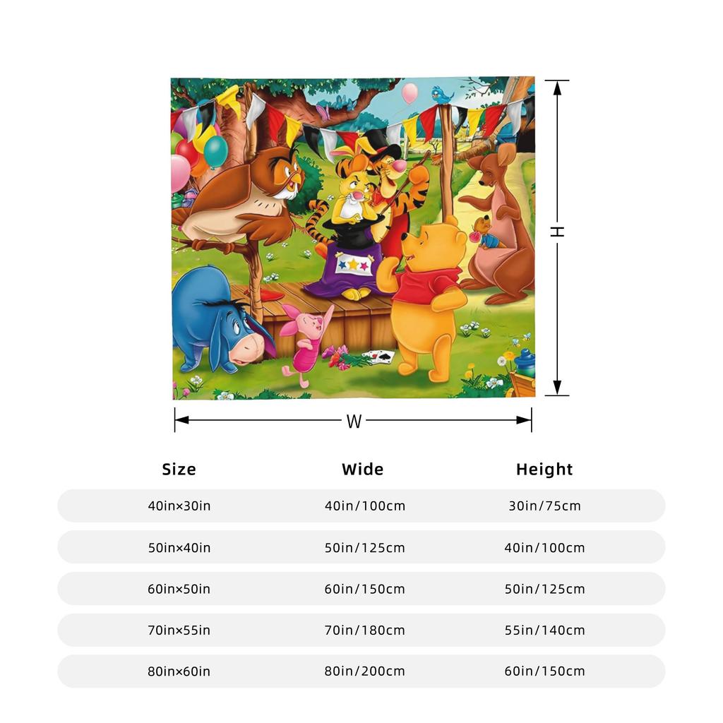 Tigger Blanket Fleece Winnie The Pooh Ultra-Soft Throw Blanket for Bedroom Sofa Bedspread
