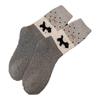Women's Mid-Calf Fair Isle Pattern Wool Socks - Cute, Warm, and Thickened for Autumn and Winter, with Small Dog Design.
