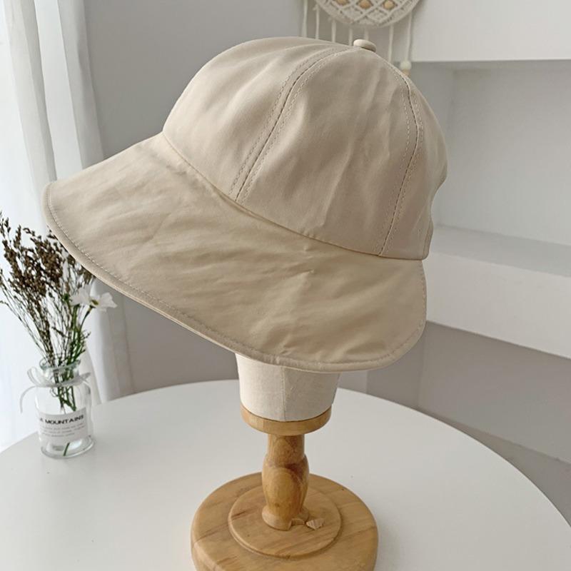 Bucket Hat Women's Summer Ponytail Breathable Sunscreen Sun Hat Anti-purple Line Vinyl Sun Hat Summer Hat